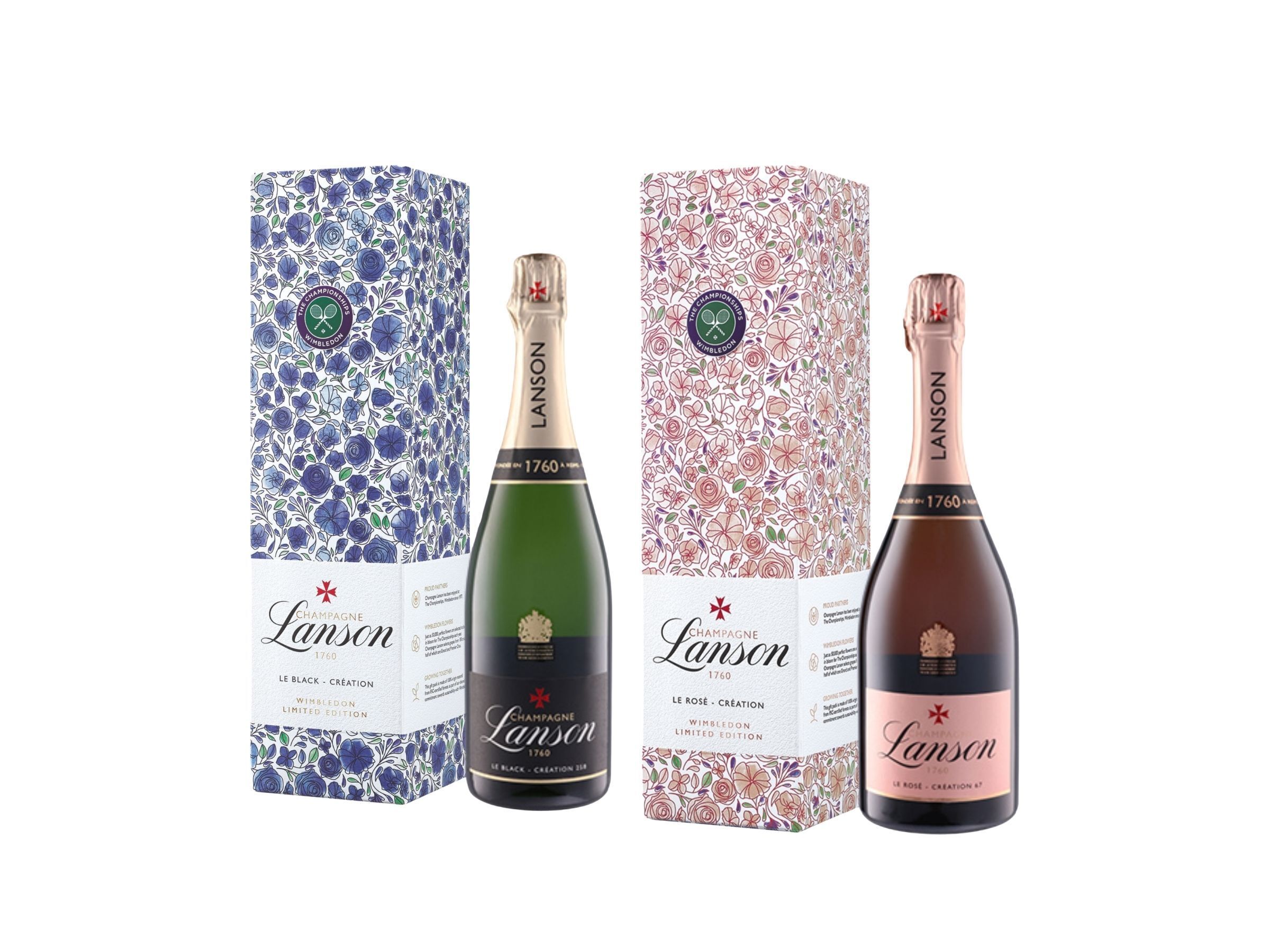 シャンパーニュ・ランソン「ブラック クリエイション」、「ロゼ クリエイション」ウィンブルドン特別仕様オリジナルギフトボックス入を5月初旬に数量限定で新発売